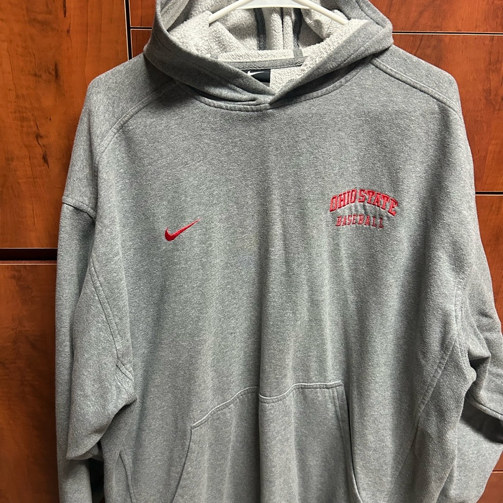 Nike Gray Ohio State Baseball Pullover Hoodie